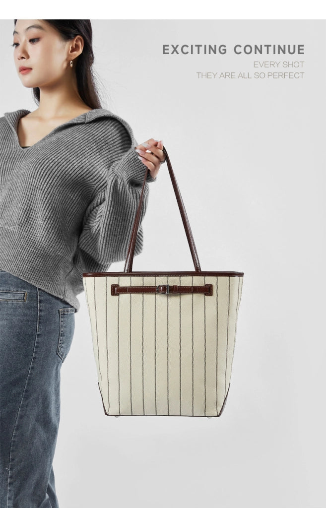 Borsa tote Lazy Style in vera pelle bianca