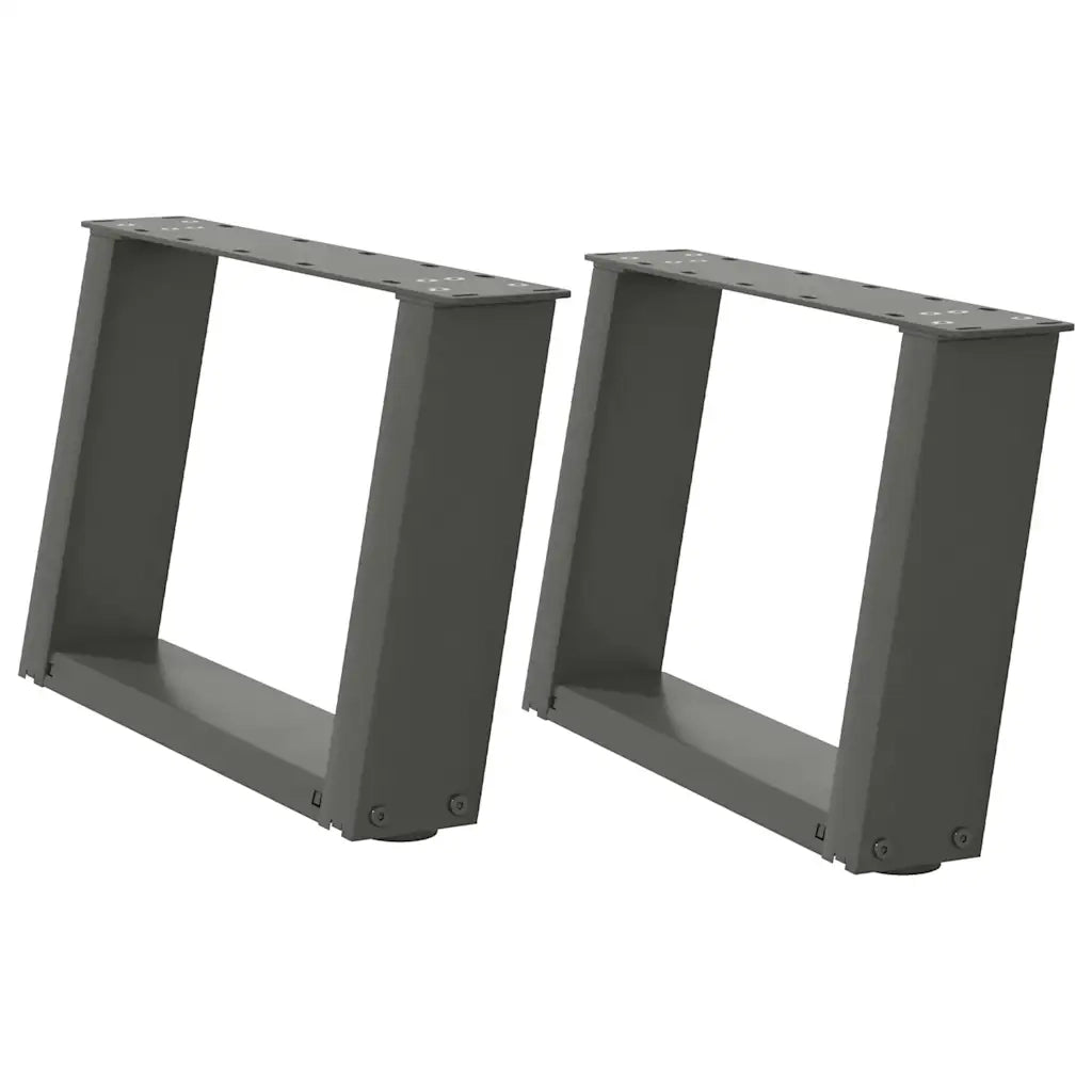Gambe per Tavolino da Caffè a Forma di U 2 pz Antracite 40x(30-31) cm Acciaio 4012742