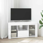 Mobile TV LED Angolare Bianco ad Alto Lucido 100 x 40 x 50 cm 889799