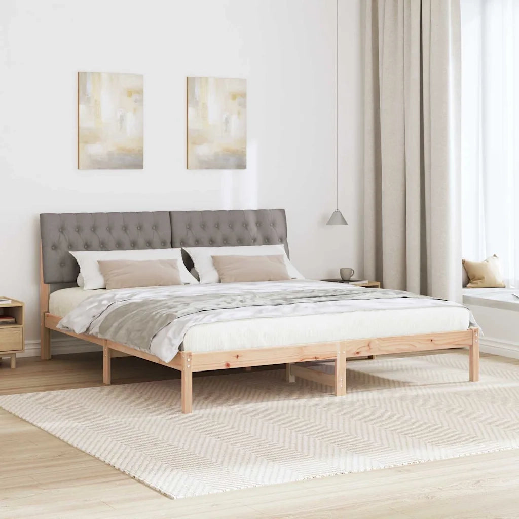 Letto con Testiera Rivestita con testiera Marrone 180 x 200 cm