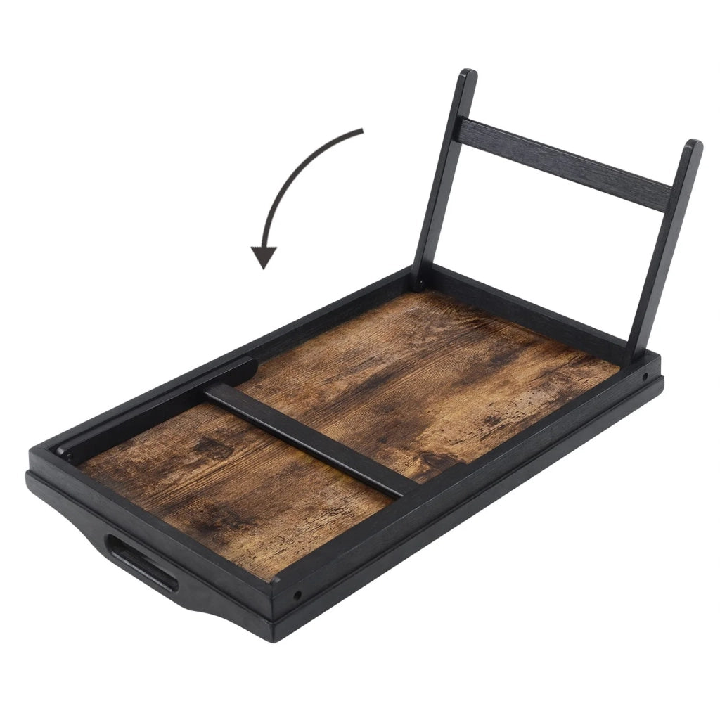 Tavolino da letto con gambe regolabili in bambù supporto per laptop vassoio per snack vassoio per la colazione marrone 12_0007654