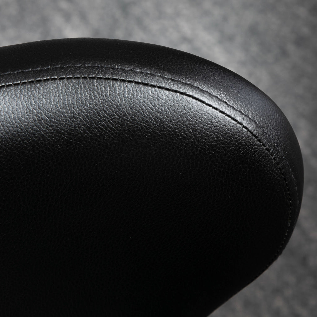 Sgabello da lavoro girevole 360¡ã con rotelle - Xylo - altezza regolabile 49-64 cm, schienale ergonomico, nero