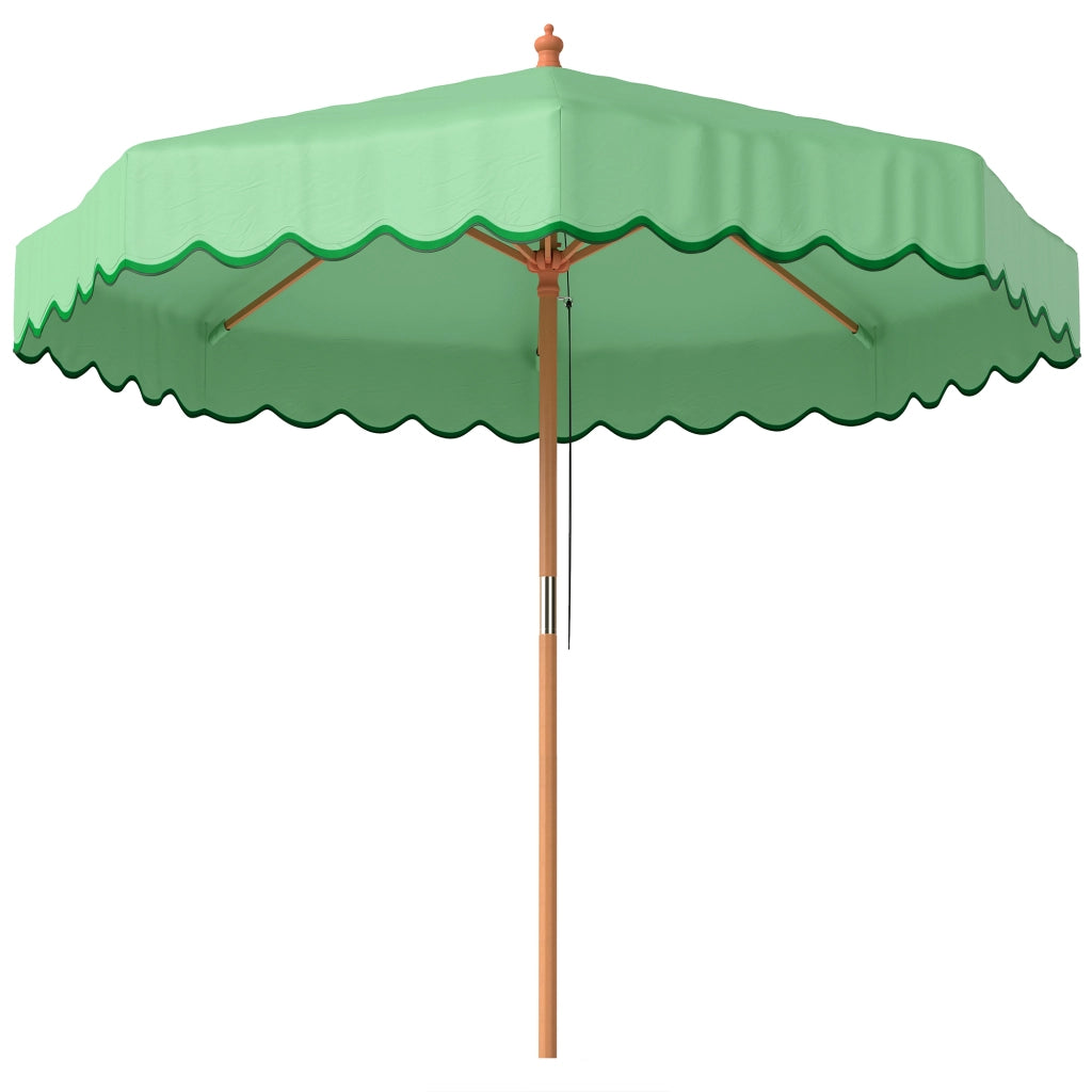 Ombrellone da Giardino Rotondo con Volant ¨C zephmum ¨C 230cm Verde Chiaro