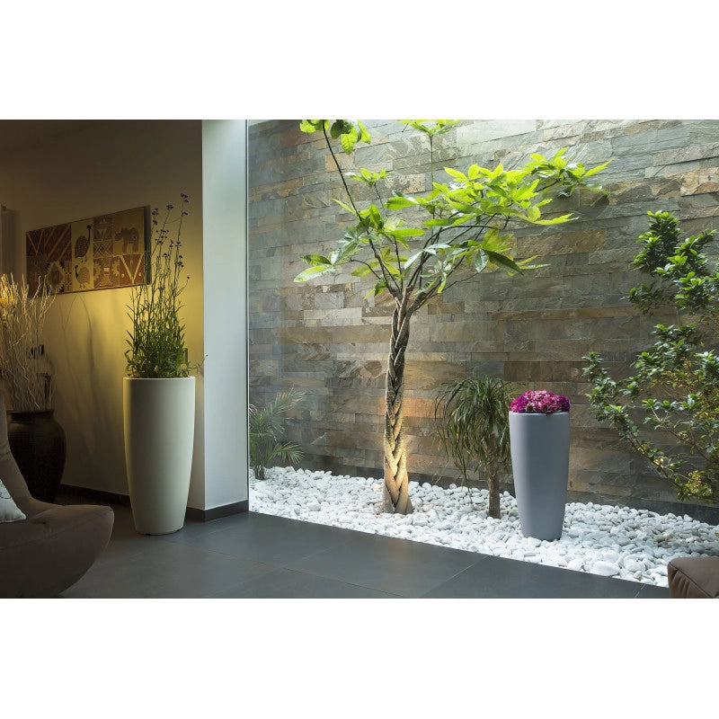 Vaso alto moderno di design Ø40 H90 in polimero antracite resistente per interno ed esterno - Made in Italy - Monacis