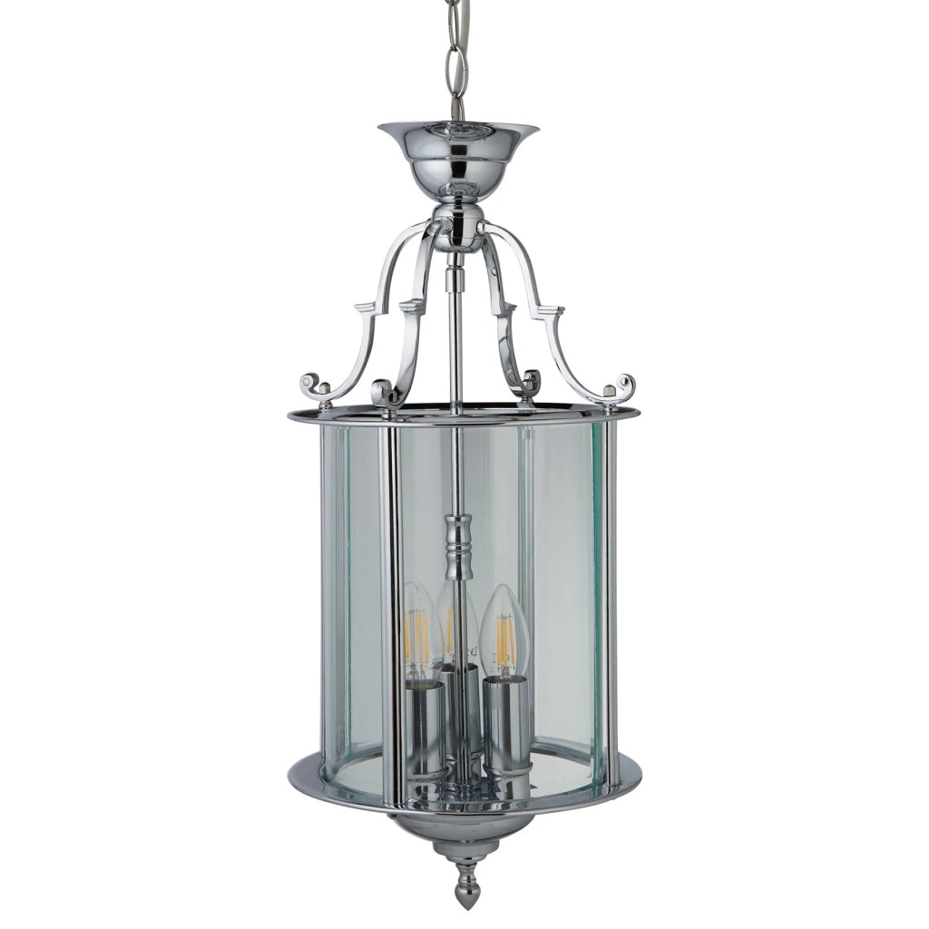 Lampadario Industrial-Nordico Balls Adjustable Cromo Vetro 3 Luci E14