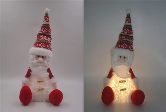 Pupazzo Bambola Natalizia Decorativa Babbo natale con luce