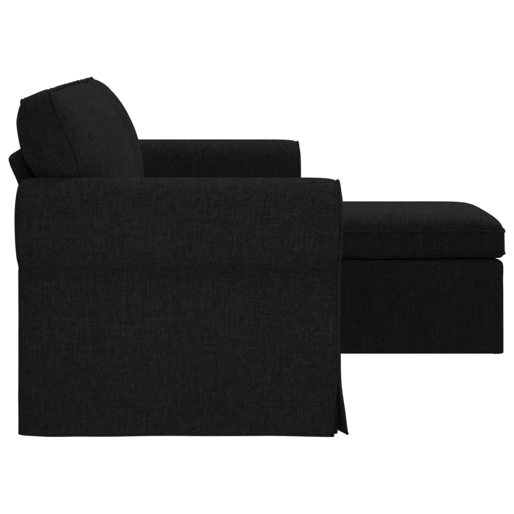 Divano Nero 215 x 138 x 80 cm Tessuto