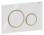 Placca di Comando SIGMA20 Doppio Tasto Bianco Dorato Geberit