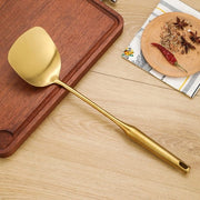 Cucina in acciaio inossidabile giallo - Rivestimento antitendine, resistente alla lavastoviglie - Adatto per tutti gli utensili da cucina