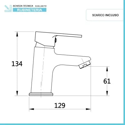 Set miscelatori lavabo bidet e doccia cromo con scarico incluso Prima