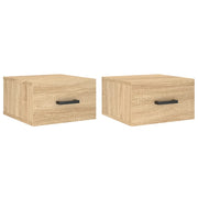 Set di 2 Comodini | Armadio da Notte | Mobiletto da notte a Muro Rovere Sonoma 35x35x20 cm