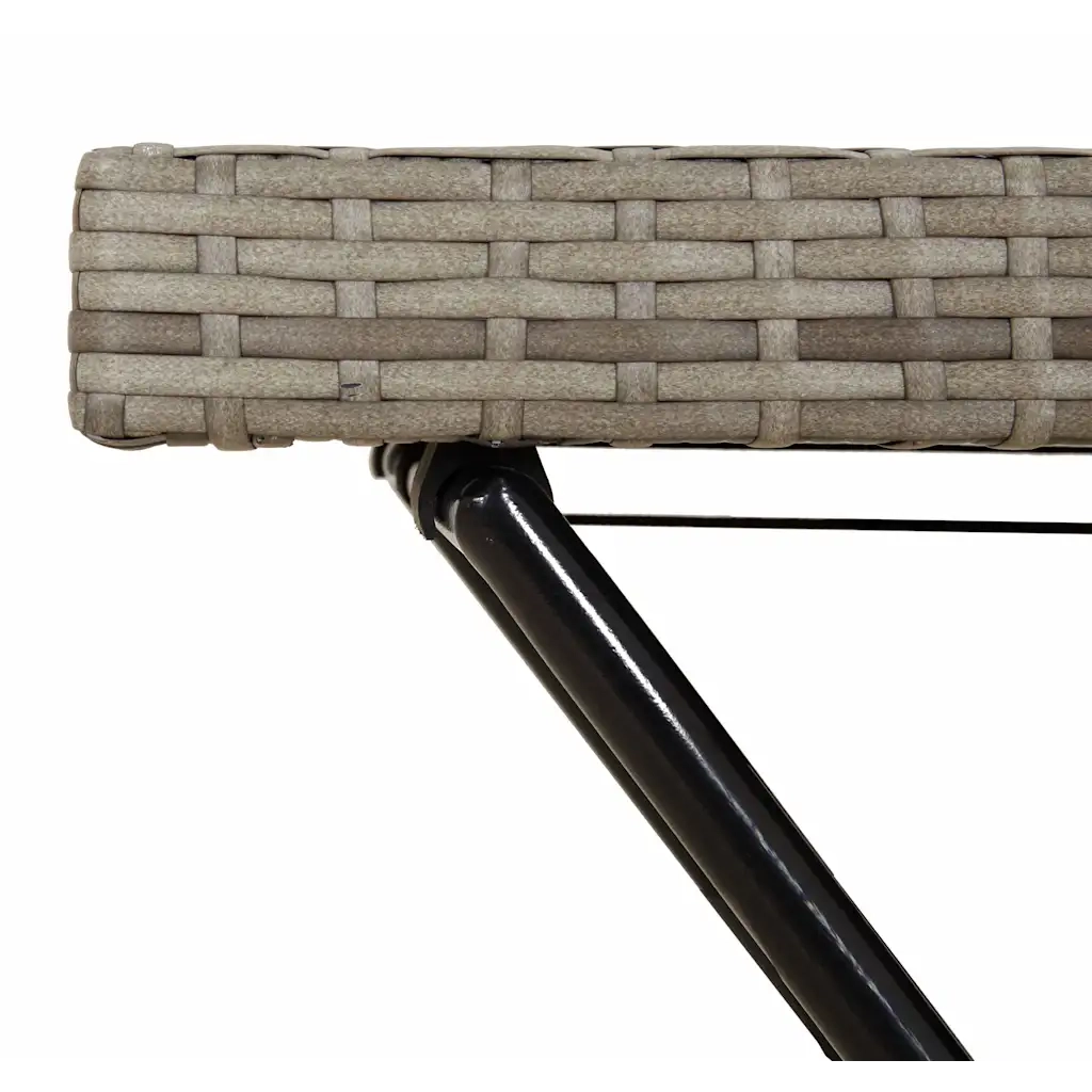 Tavolino Vassoio Pieghevole Grigio 65x40x75 cm in Polyrattan 365129