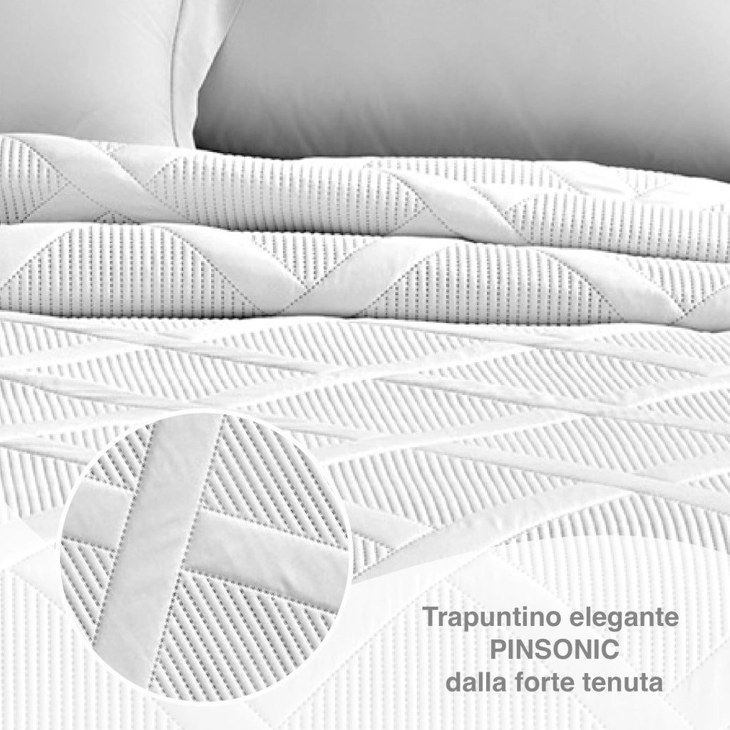 Copriletto Trapuntato Matrimoniale Elegante Trapuntino Lavorazione Intrecciata Due Piazze Trapunta Coperta Leggera Coperta Letto Leggera Primavera Estate  Bianco