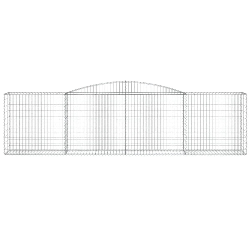 Set di 2 gabbioni ad arco per recinzione gabbia o muro di contenimento 400 x 50 x 100/120 cm ferro zincato argento 02_0041400