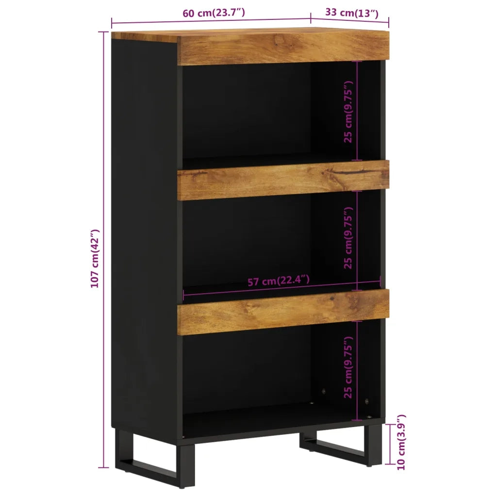 Credenza | Madia | Buffet da pranzo | Armadio da pranzo 60x33x107 cm in Legno Massello di Mango