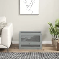 Gabbia per Criceti, Topi, Piccoli Roditori, Multi-Accessori, Rampa, Piattaforme, Tetto Apribile, Griglia, 60 x 35 x 42 cm, Grigio