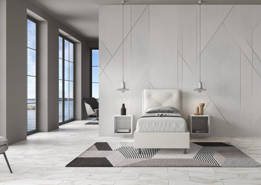 Letto Singolo 80x200 cm con Rete Appia Bianco