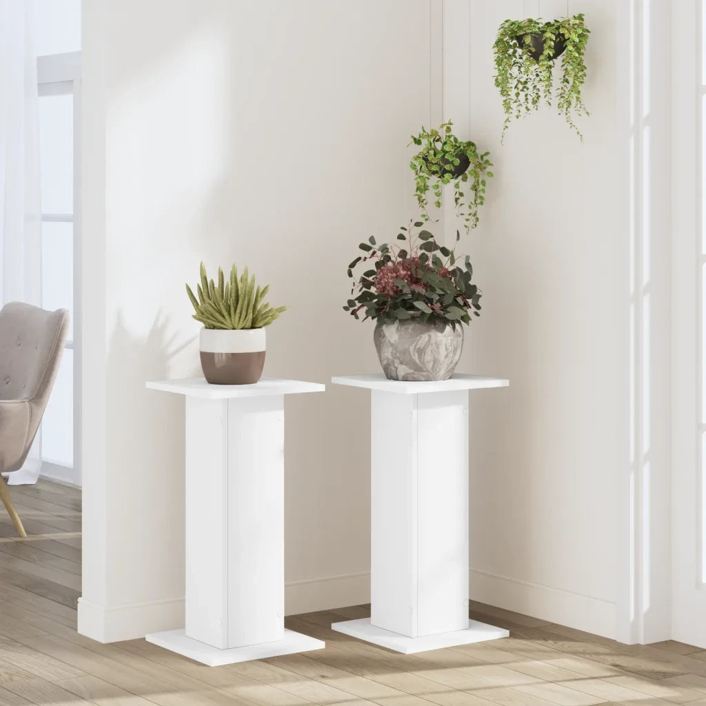 Supporti per piante | Sostegno per piante 2 pz Bianchi 30x30x60 cm Legno Multistrato