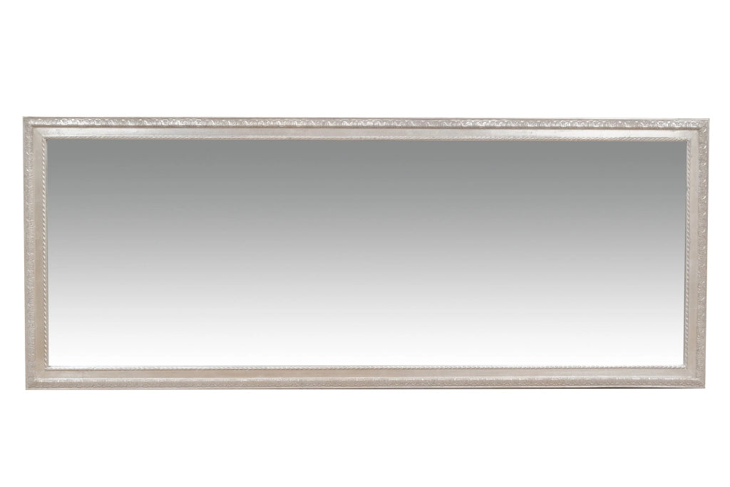 Biscottini Specchio Specchiera da parete e appendere verticale/orizzontale L72xPR4xH180 cm finitura foglia argento anticato