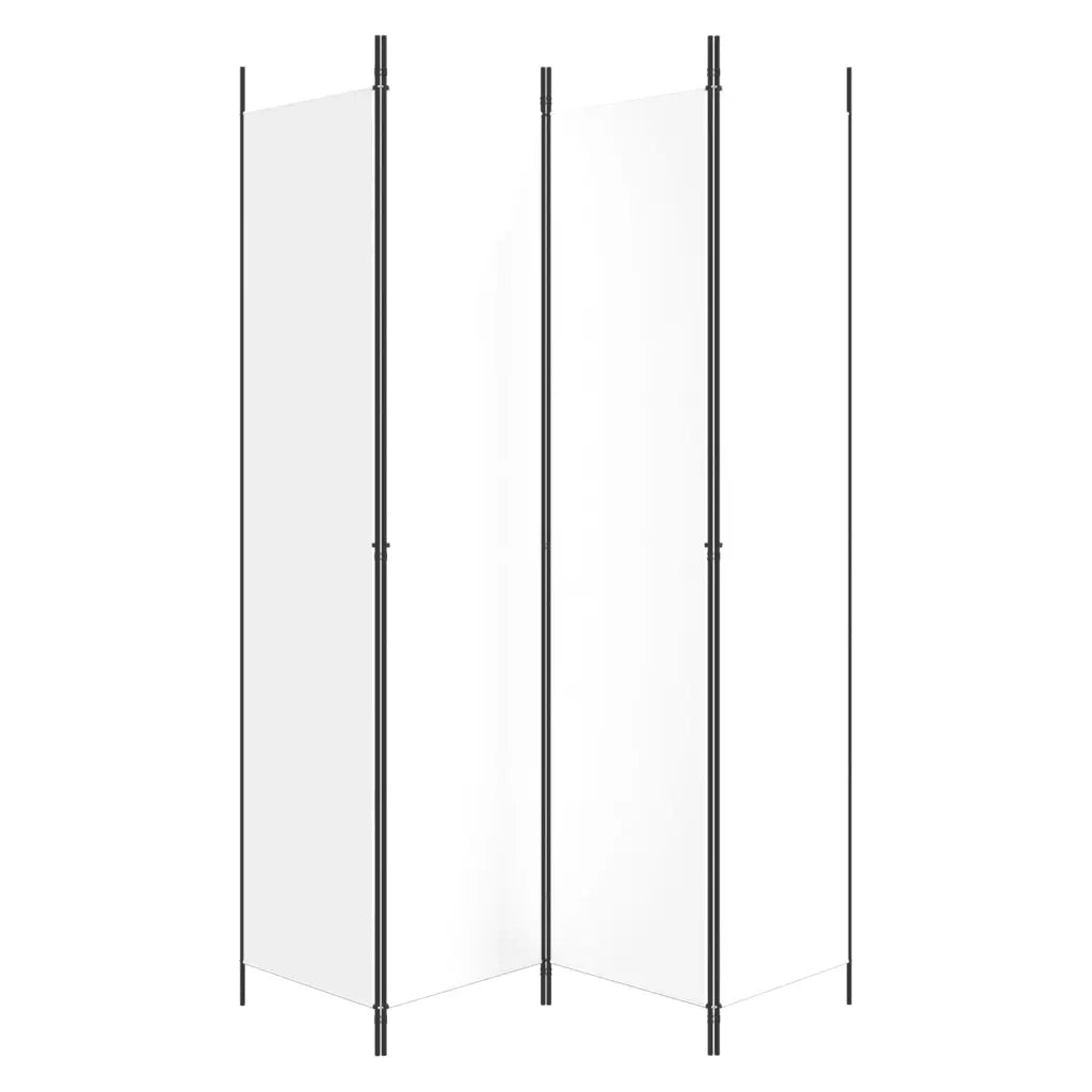 Divisorio a 4 Pannelli Bianco 200x220 cm Tessuto 350198