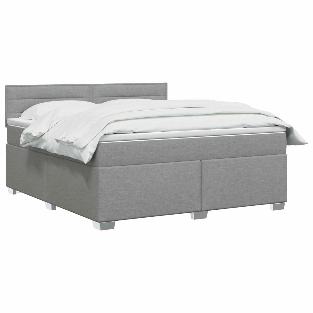 Letto box spring con materasso Grigio Chiaro 140 x 190 cm 3450467