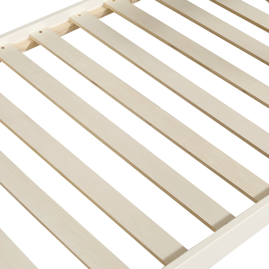 LETTO A CASTELLO 90x200 cm Bianco in MDF e Pino con scivolo e tende