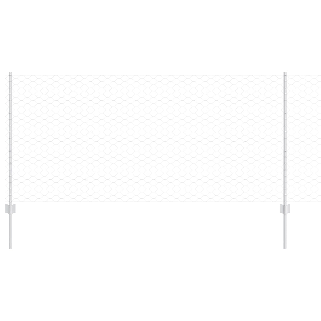 Set di Recinzione Esagonale Set di 2 Acciaio Zincato 25 x 1 m