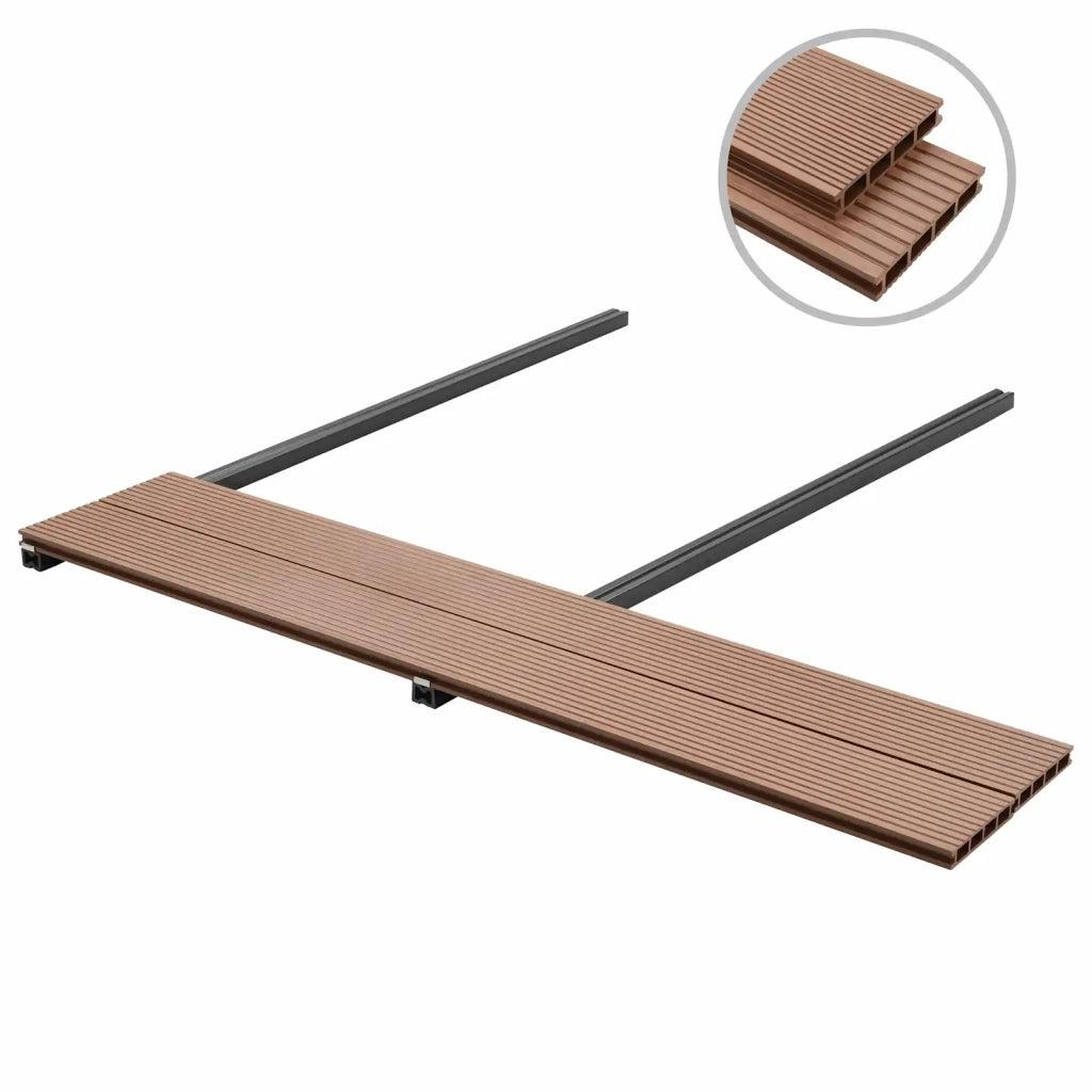 Pavimento da Deck 16 pcs Marrone WPC 3444719