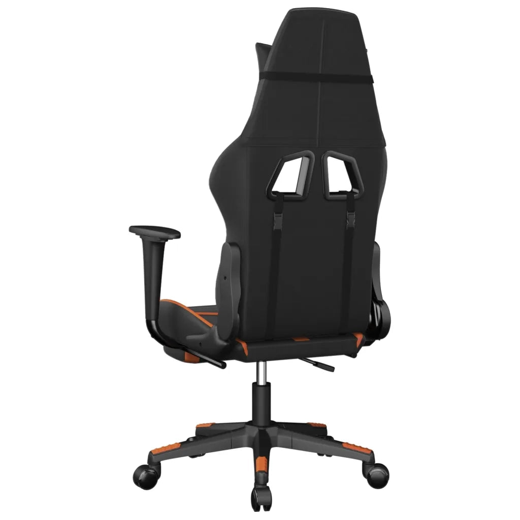 Sedia da Gaming | Sedia da e-sports con Poggiapiedi Nero e Arancione in Similpelle