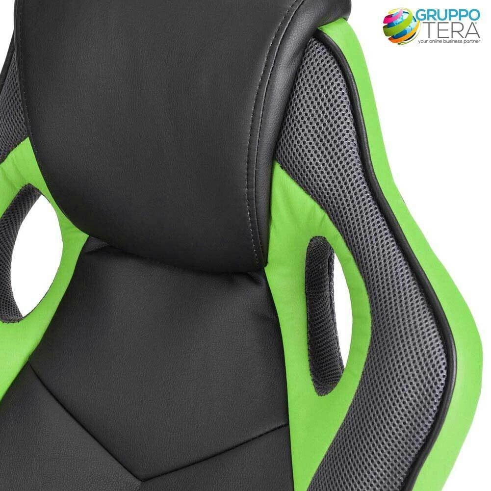 Sedia Gaming Poltrona da Ufficio Direzionale Ruote Girevoli Sportiva Racer Verde