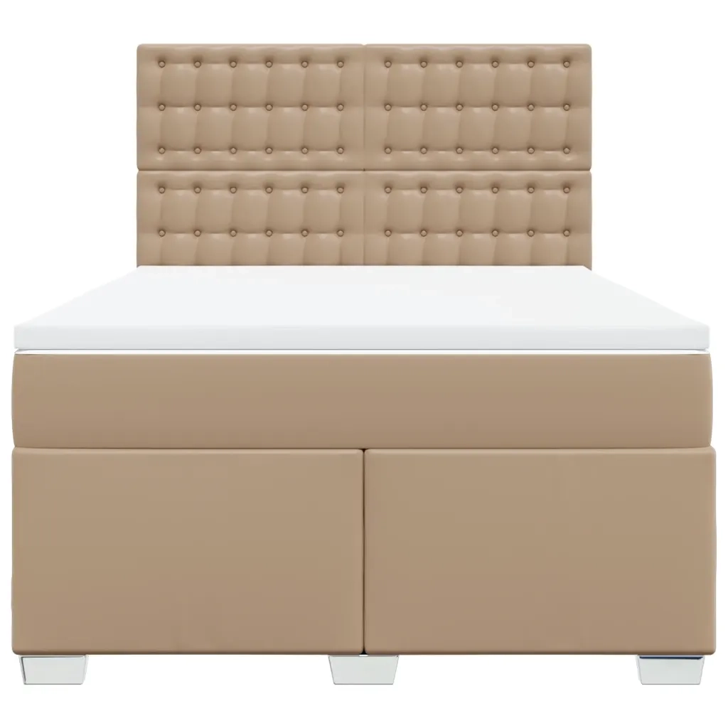 Giroletto a Molle con Materasso Cappuccino 140x200cm Similpelle