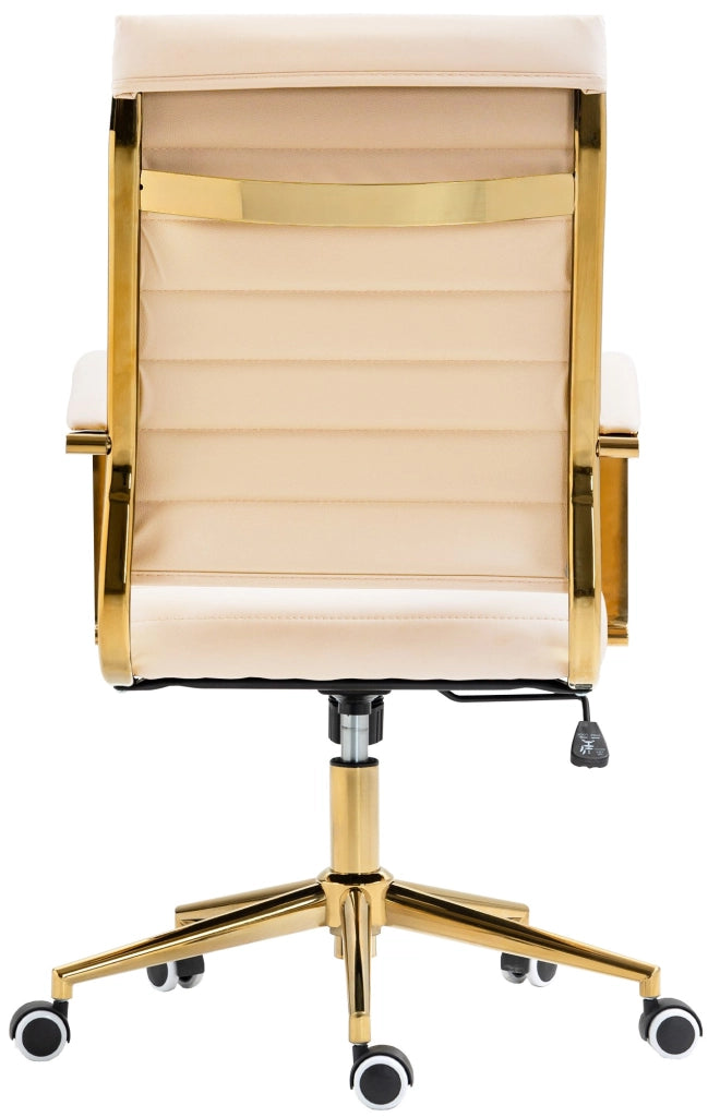 Sedia da ufficio in similpelle Havanna crema