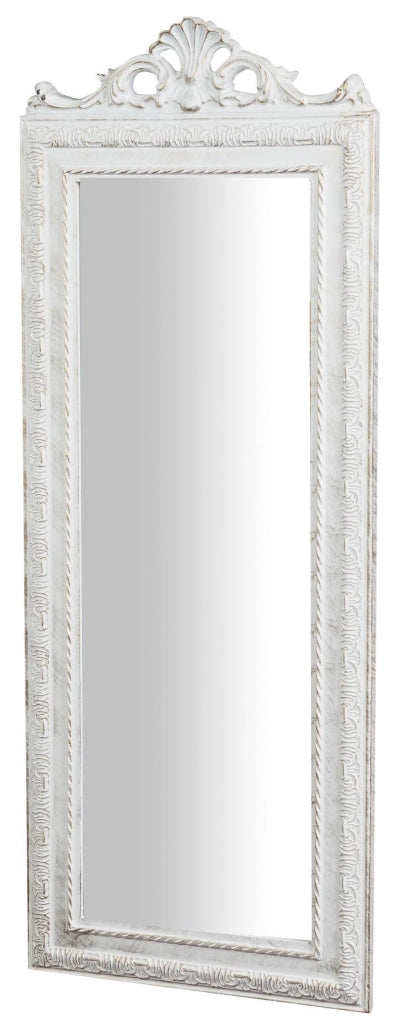 Biscottini Specchiera da appendere finitura bianco anticato Specchio parete cornice