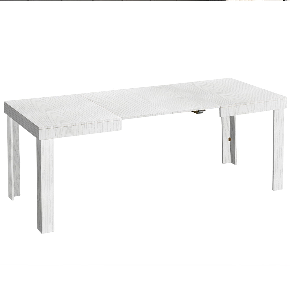 Tavolo da Pranzo Cucina Allungabile Fino a 6 Posti 120-200cm Bianco Frassinato