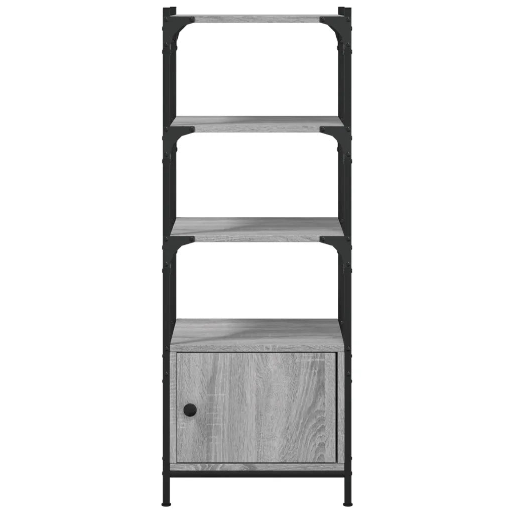 Libreria 3 Ripiani-Scaffale per Libri-Mobile di Stoccaggio Grigio Sonoma 41x30x109,5cm Legno Multistrato