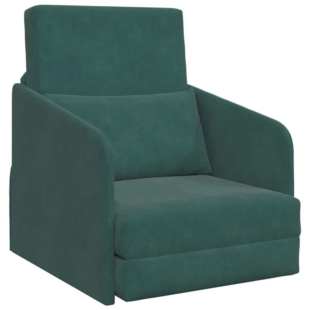 Divano letto | Sof¨¤ letto | Letto singolo Verde Scuro 65 x 80 x 83 cm Velluto