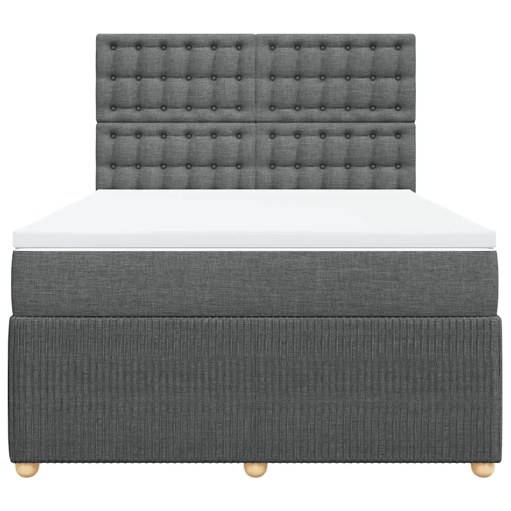 Giroletto a Molle con Materasso Grigio Scuro 140x200cm Tessuto