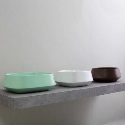 Lavabo da appoggio in ceramica nero opaco tondo 42 cm  Aris
