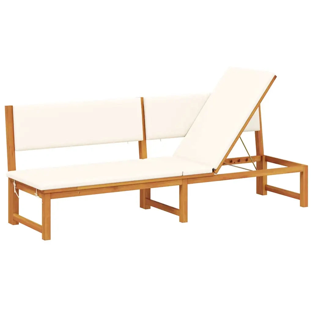Lettino da sole con cuscino Olio Naturale 200 x 57 x 75cm 4108112