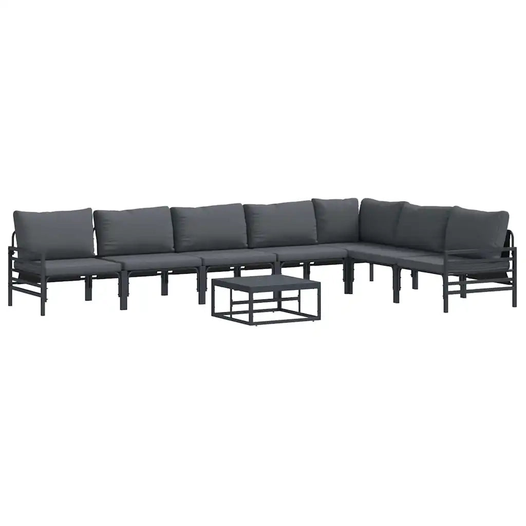 vidaXL Set Divano da Giardino 8 pcs Antracite Acciaio