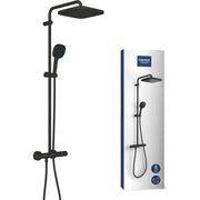 Colonna doccia con miscelatore termostatico - Risparmio idrico - GROHE Vitalio Comfort 250 - Nero opaco - 266962431