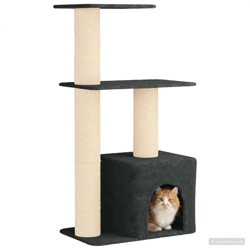 Albero per gatti con pali per graffiare in sisal Grigio Scuro 42033065