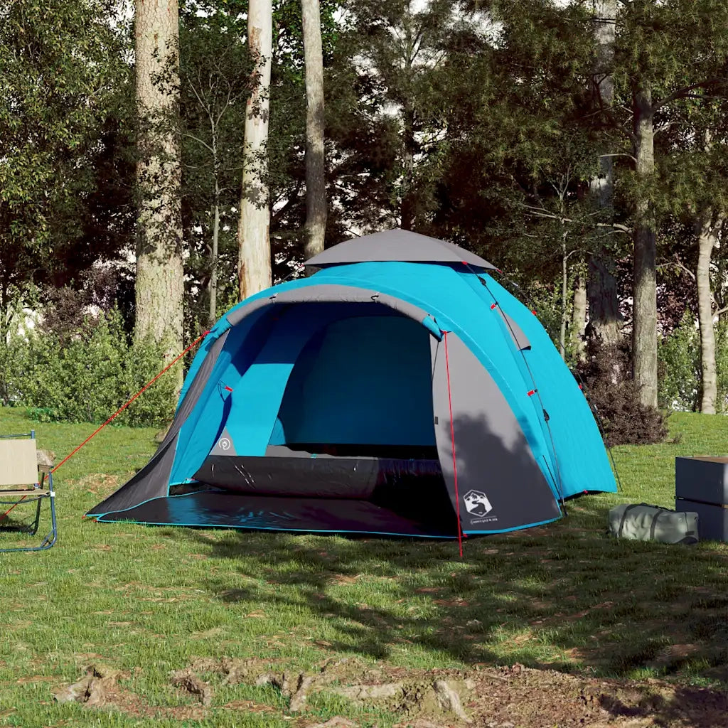Tenda a Cupola da Campeggio 3 Persone-Tenda per Escursionismo Blu a Rilascio Rapido 891842
