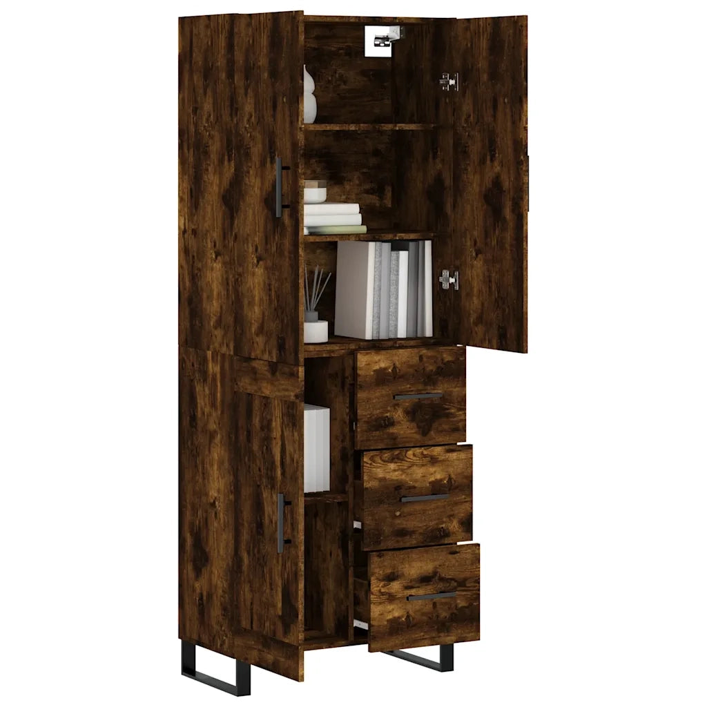Credenza Rovere Fumo  69,5x34x180 cm in Legno Multistrato 3196040