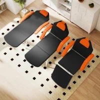 Lettino Massaggi Pieghevole Portatile a 3 Zone con Altezza Regolabile Poggiatesta Braccioli 182x82x68 cm Arancione