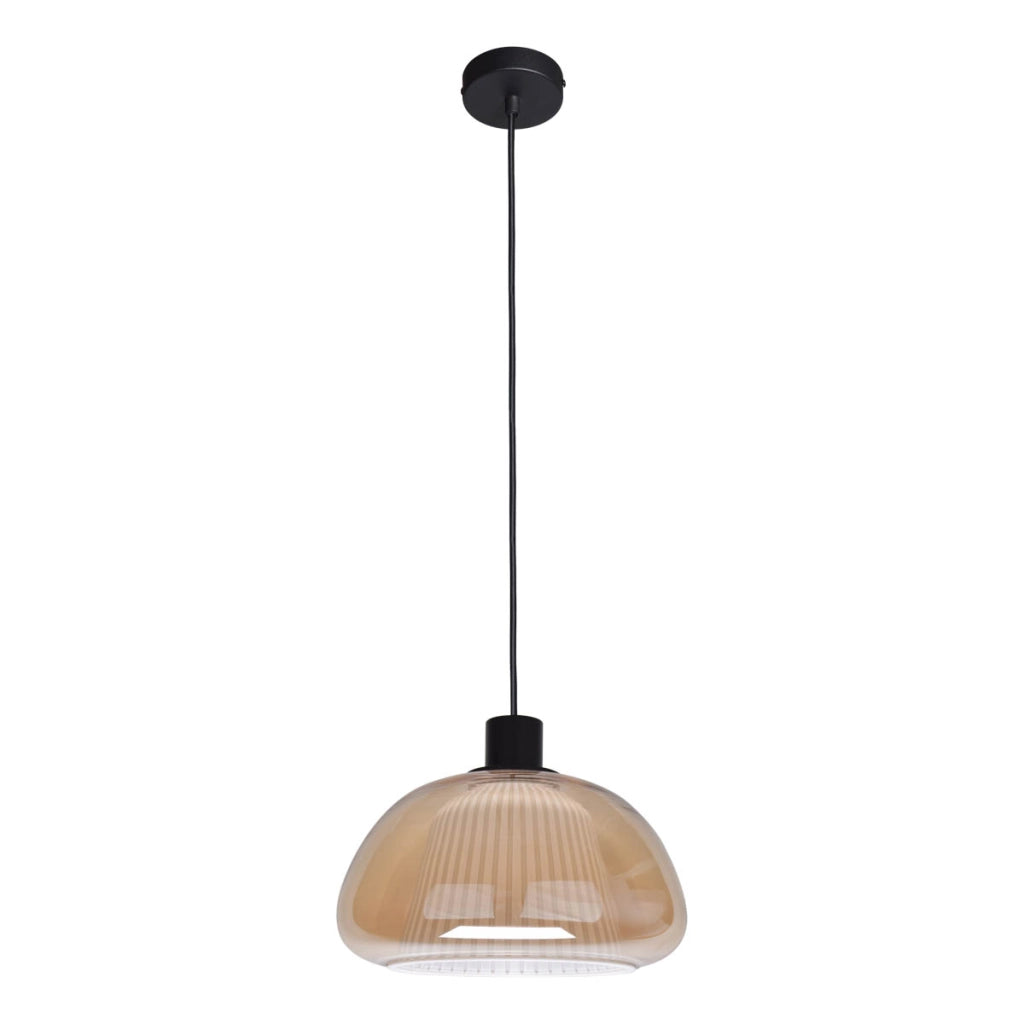 Lampada a sospensione in vetro ambra E27 Italux Apiro