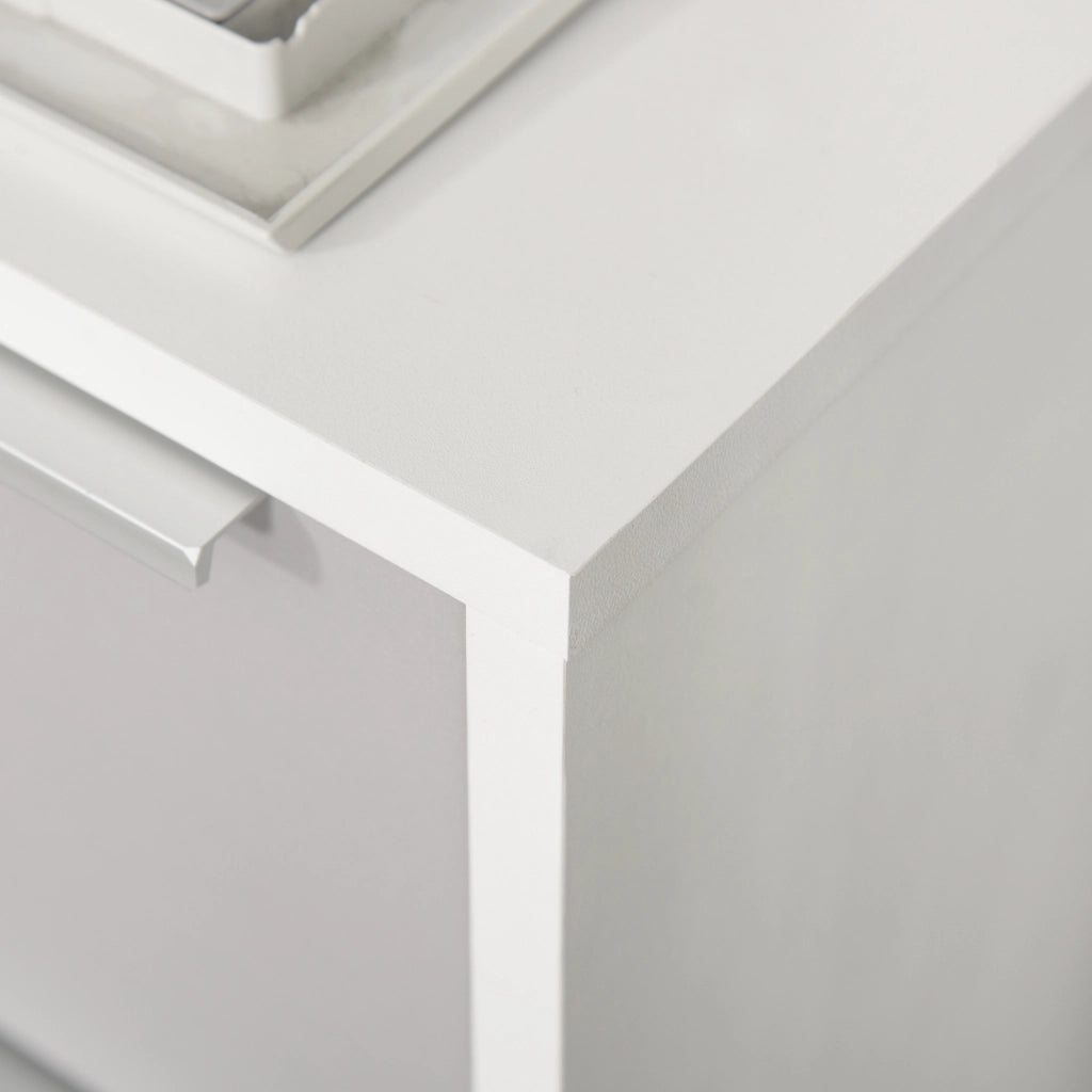 Cassettiera Portadocumenti a 4 Ruote 40x40x63,5 cm a 3 Cassetti con Chiavi di Sicurezza in MDF Bianco e Grigio