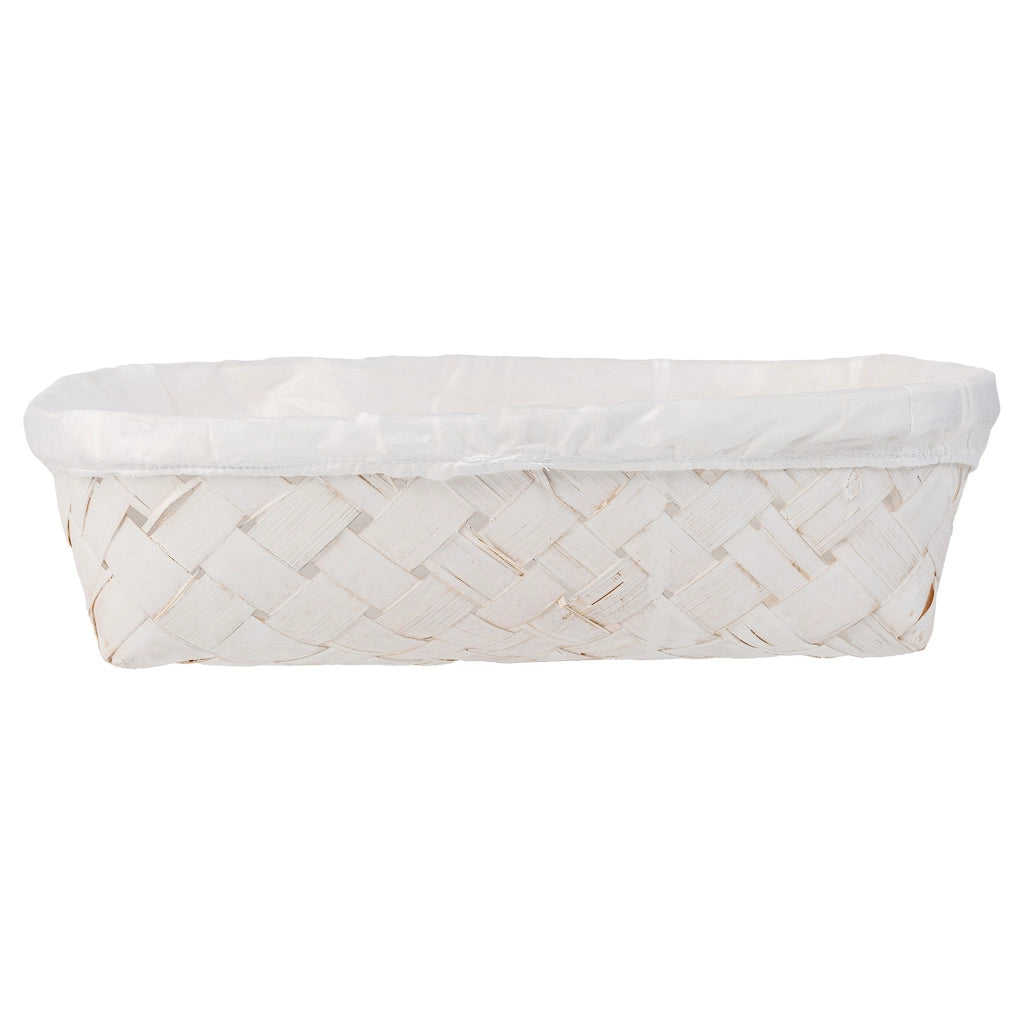 Vassoio in bambù foderato bianco 29,5x20x7h