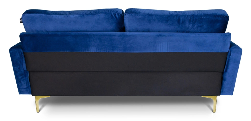 Divano 2 posti in velluto blu piedi in metallo dorato - Chloe - DI-CH07VLT-PD