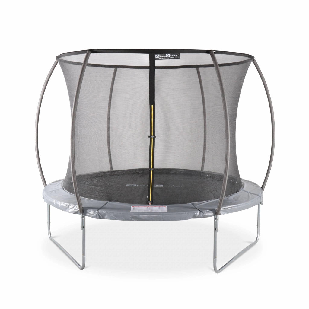Trampolino 305cm rotondo con rete di protezione interna, grigio
